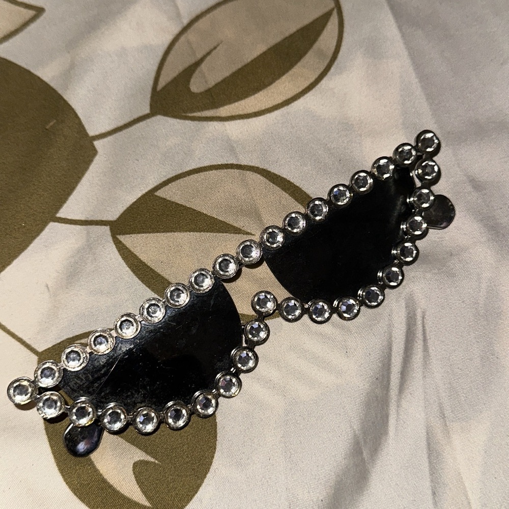 Crystal Embellished Black Sunglasses